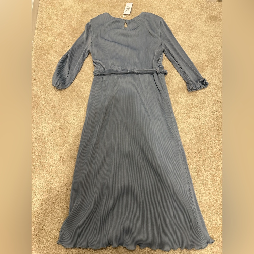 Baltic Born Bethany Pleated Midi Dress light blue Large NWT - Picture 3 of 3